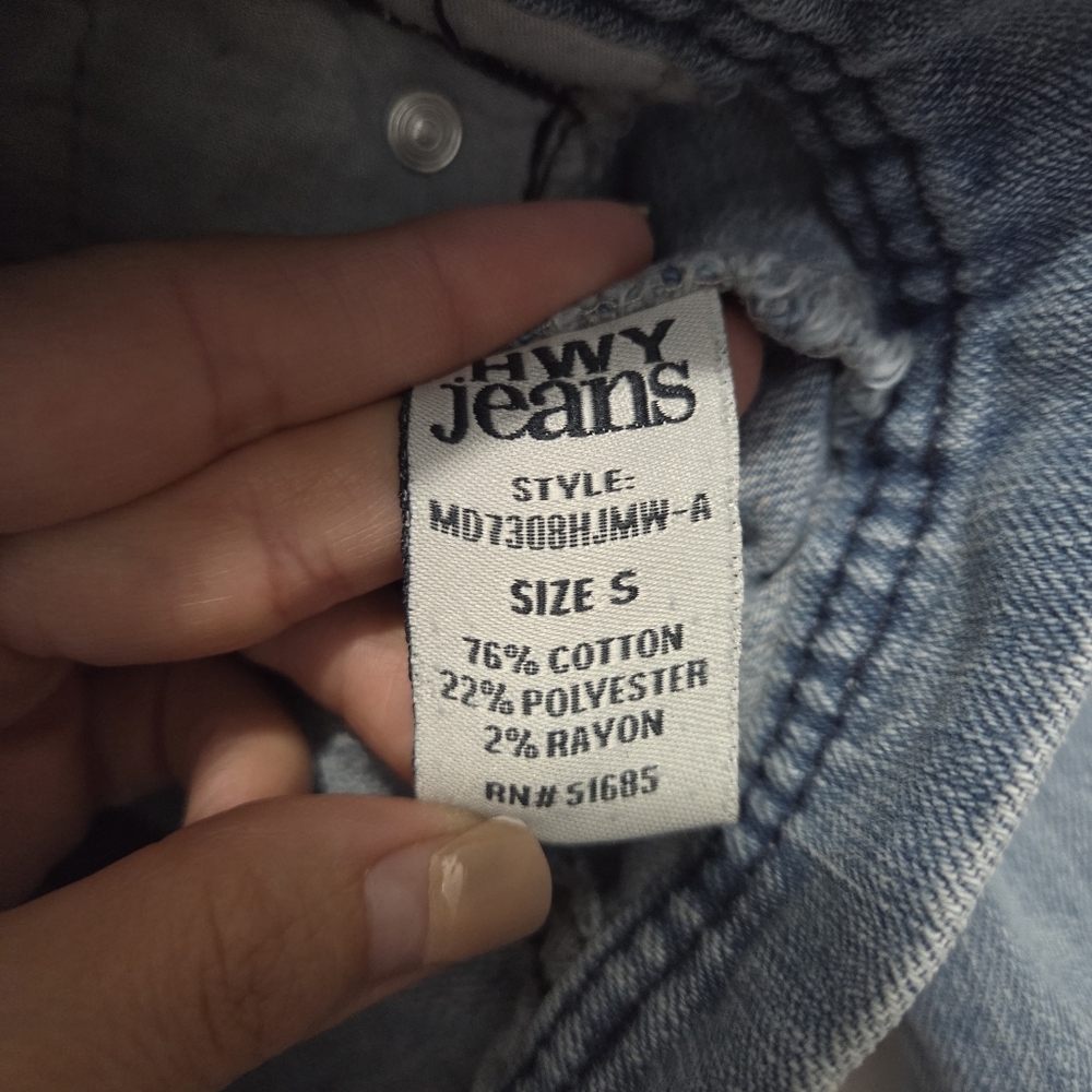 Highway Jeans Girls Medium Wash Cropped Denim jacket Size Small - Picture 9 of 11